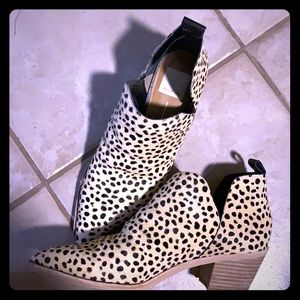 Leopard calf hair booties
